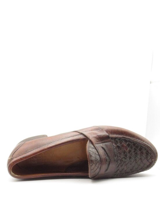 Vintage FootJoy Brown Leather Woven Penny Loafers Size 10 D Made in USA 79726 main image 11